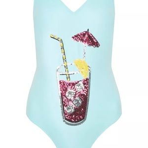 Topshop mint green sequin cocktail plunge swimsuit